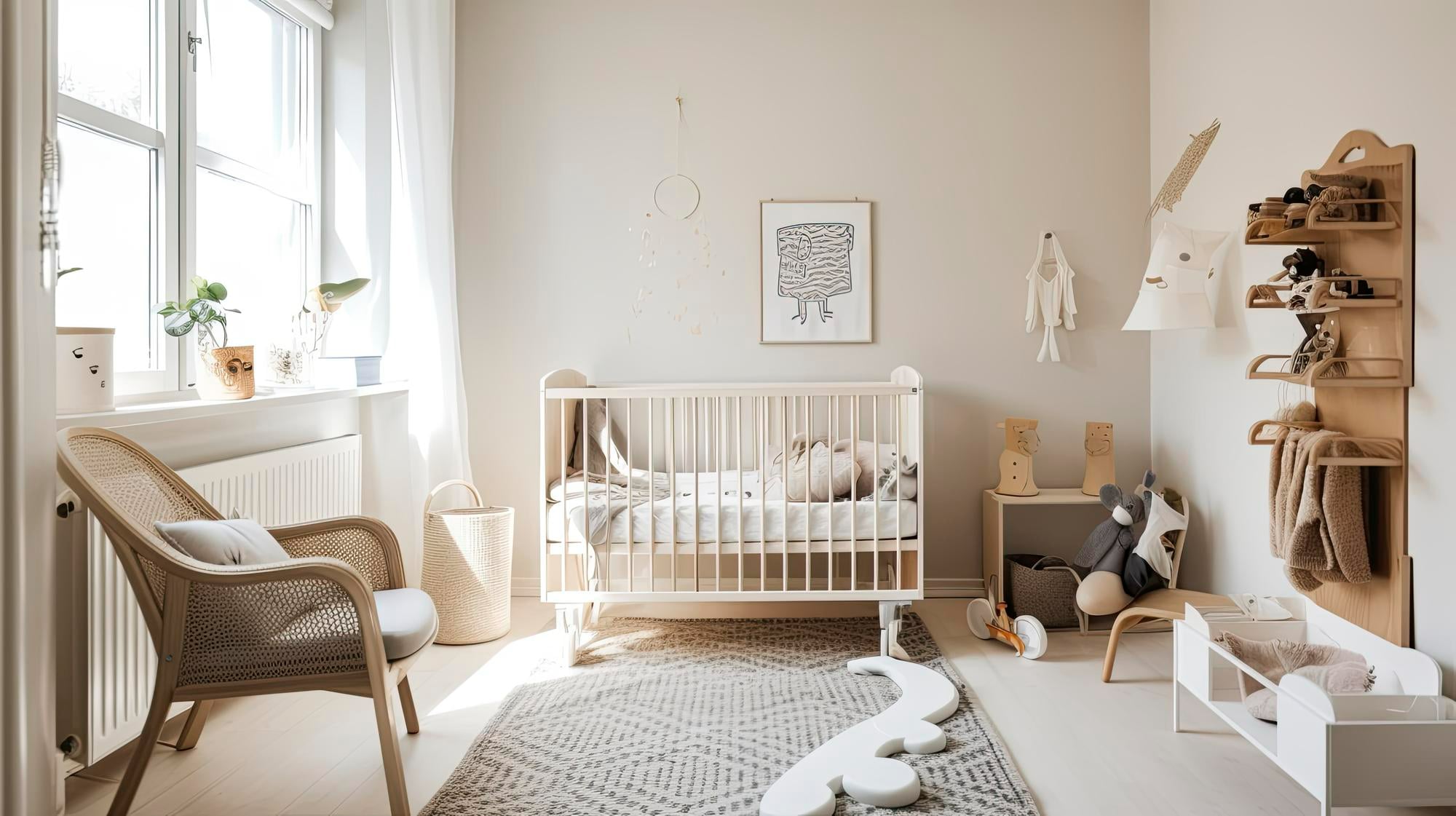 צביעת חדרי ילדים בצבע קרם דוגמא